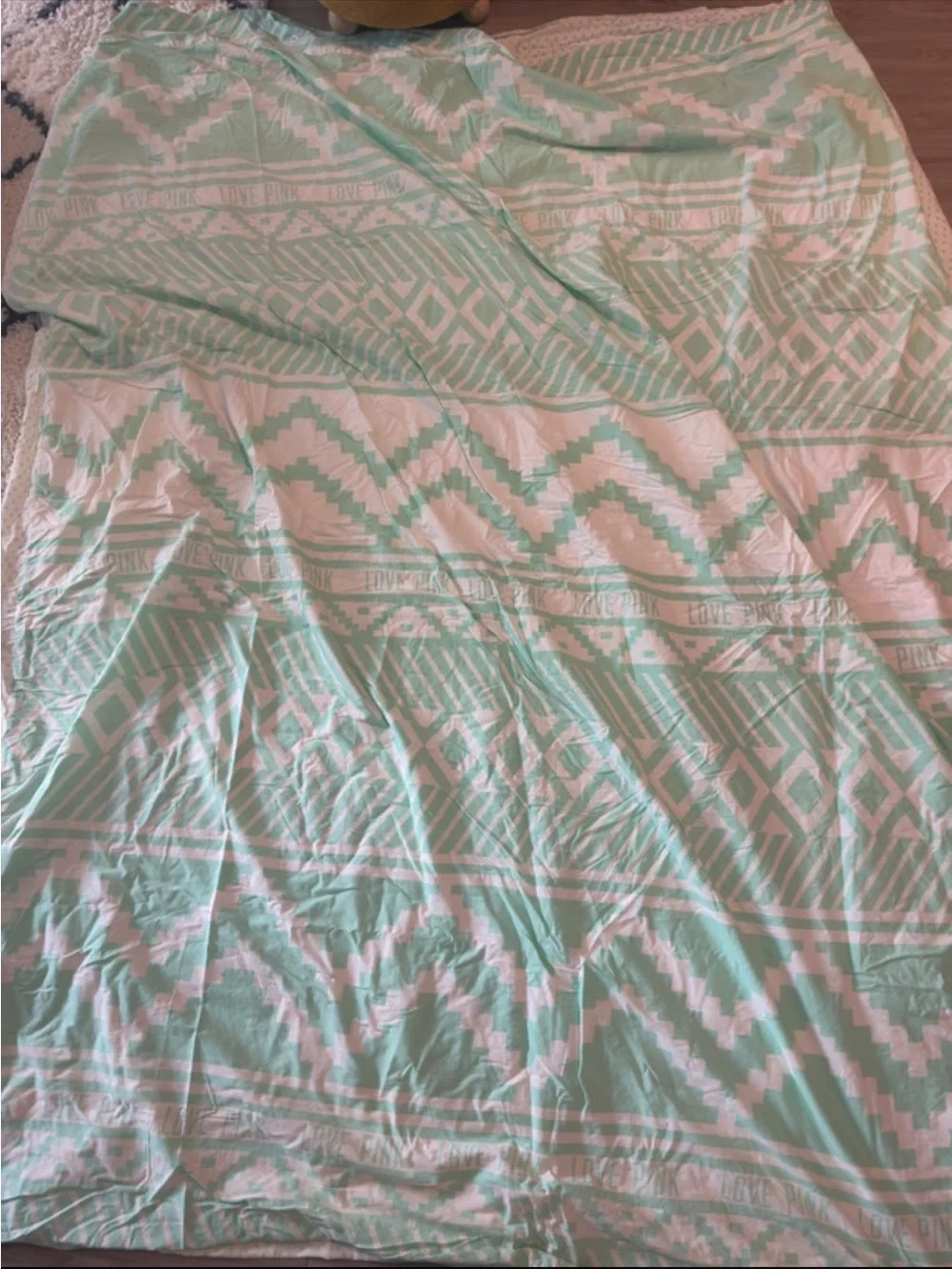 PINK Victoria's Secret Y2K Mint & White RARE Duvet cover